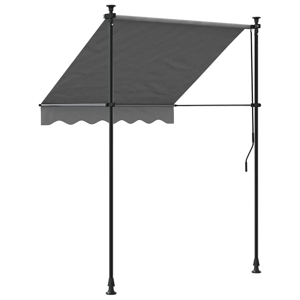 Toldo Retráctil De Tela Y Acero Gris Antracita 150x150 Cm_3