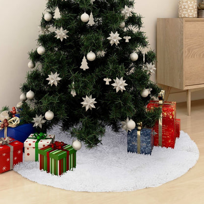 Vidaxl Falda Para Árbol De Navidad Blanca De 122 Cm De Piel Sintética_1