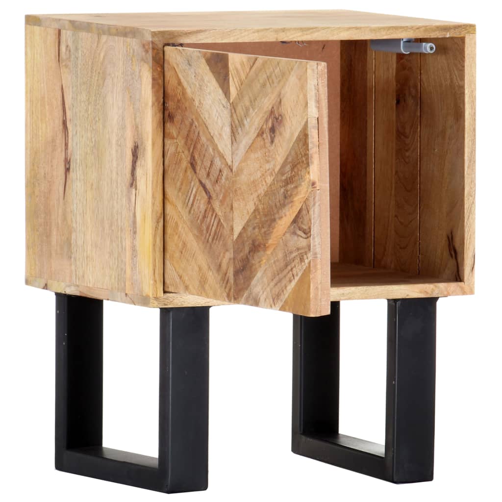 Mesita De Noche De Madera Maciza De Mango 40x30x50 Cm_0