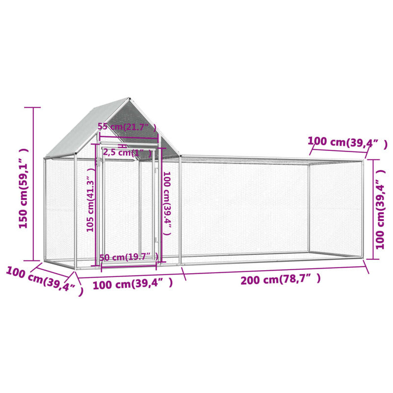 Vidaxl Gallinero Acero Galvanizado 3x1x1,5 M_5