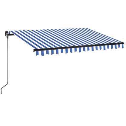 Toldo Manual Retráctil Con Led Azul Y Blanco 350x250 Cm_0