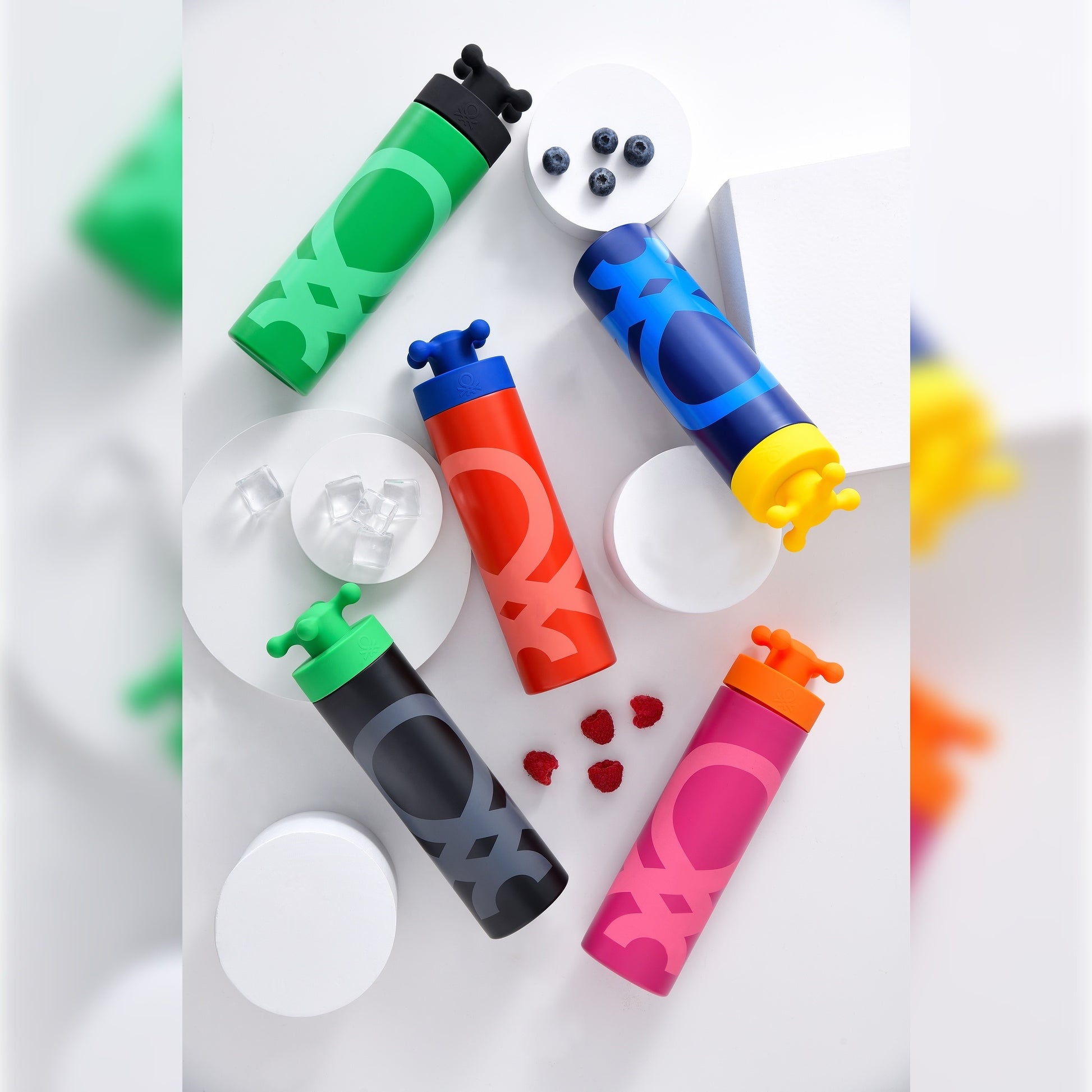 Botella De Agua De Doble Pared 500ml Acero Inox Negro Black & White Be_5