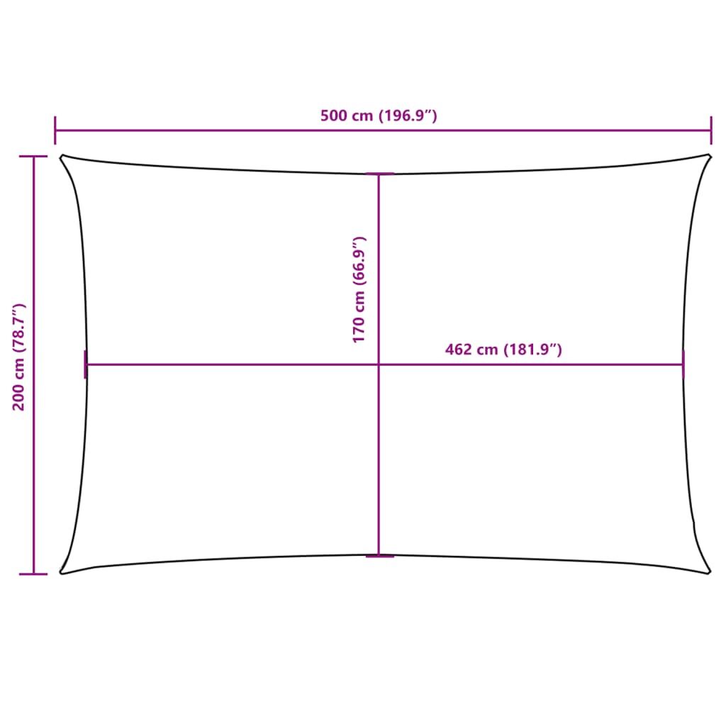 Vidaxl Toldo De Vela Rectangular Tela Oxford Gris Taupe 2x5 M_2