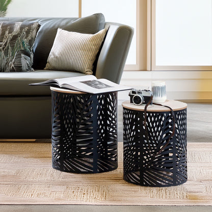 Wellhome Conjunto 2 Mesas Centro Color Negro_2
