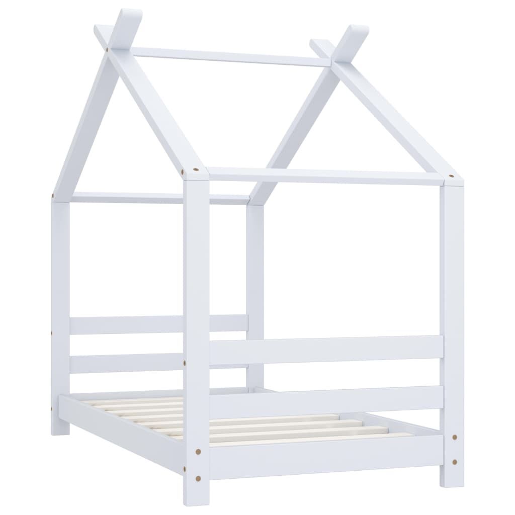 Vidaxl Estructura De Cama Infantil Madera Maciza Pino Blanco 70x140 Cm_1
