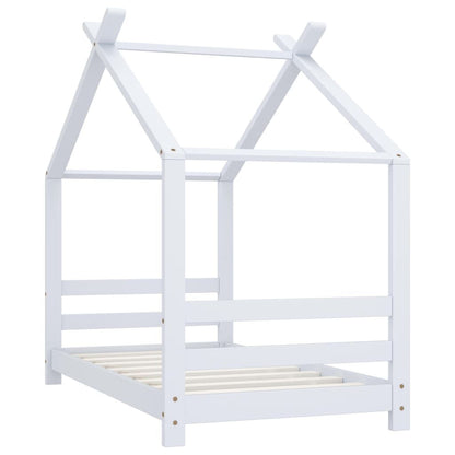 Vidaxl Estructura De Cama Infantil Madera Maciza Pino Blanco 70x140 Cm_1