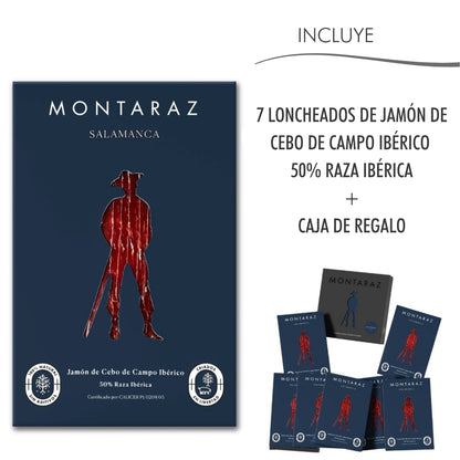 Montaraz® Caja Regalo Gourmet | 7 Loncheados De Jamón De Cebo De Campo Ibérico 50% Raza Ibérica Envasados Al Vacío 700g_2