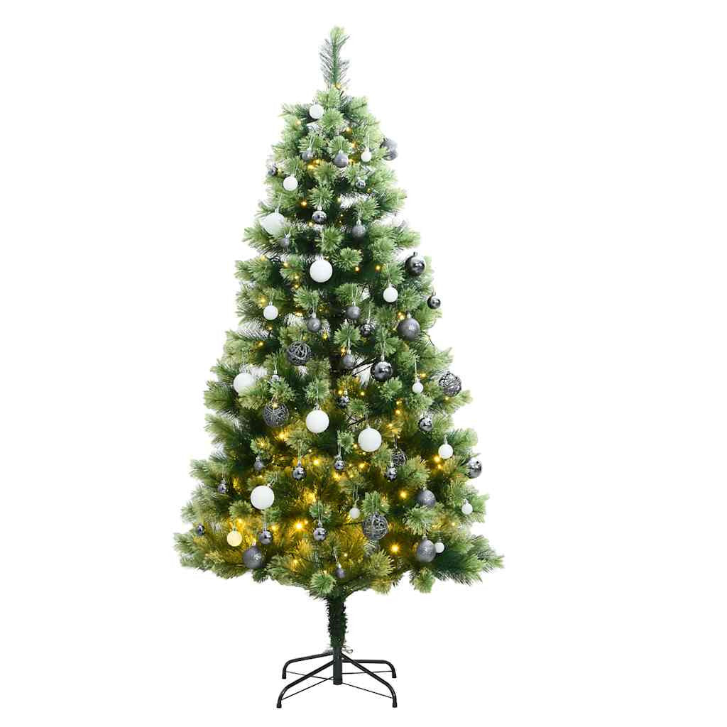 Vidaxl Árbol De Navidad Artificial Con Bisagras 150 Led Y Bolas 150 Cm_0