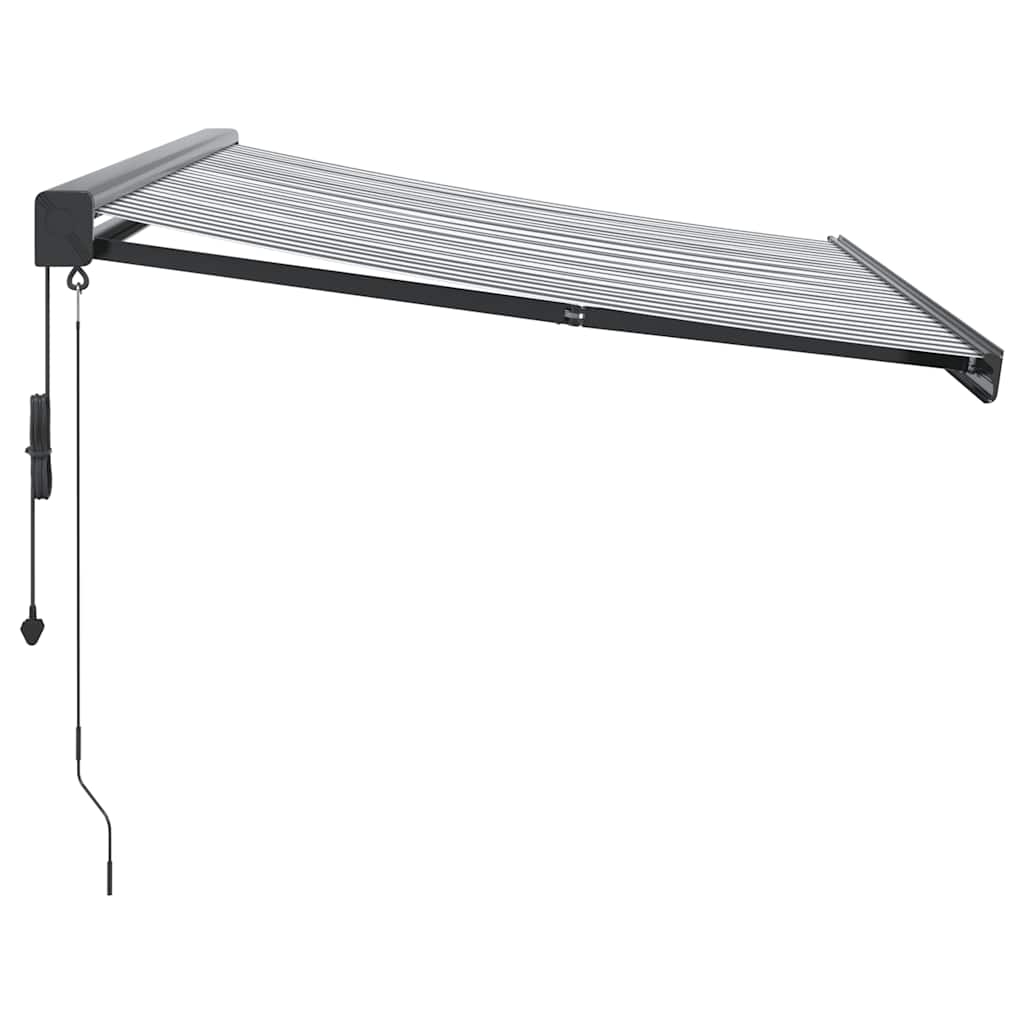 Toldo Retráctil Aluminio Y Tela Antracita Y Blanco 3,5x2,5 M_3