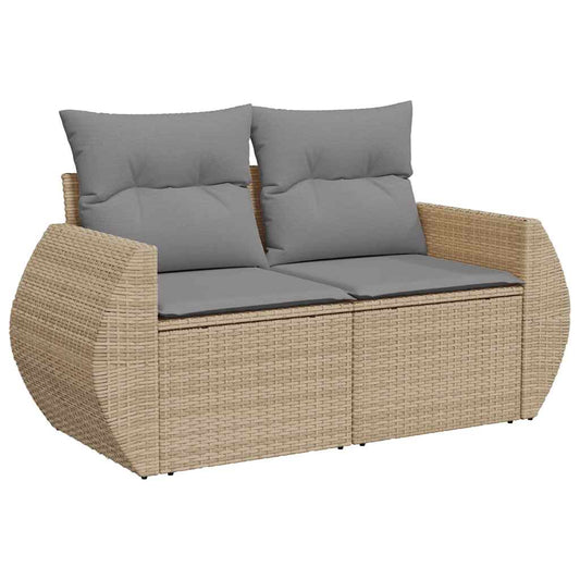 Set De Sofás De Jardín Y Cojines 8 Piezas Ratán Sintético Beige / Vetonek_0