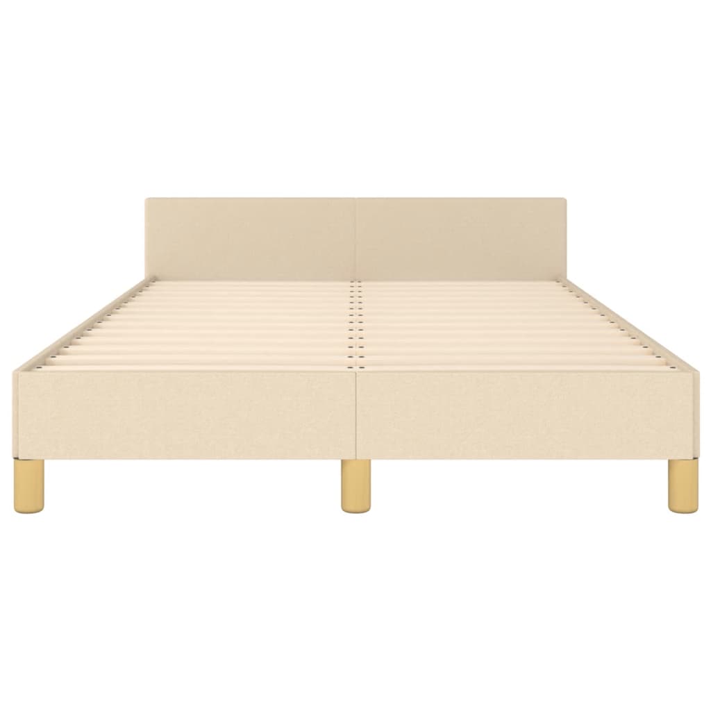 Estructura De Cama Con Cabecero De Tela Color Crema 120x200 Cm / Vetonek_0