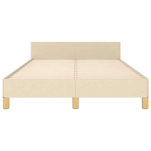 Estructura De Cama Con Cabecero De Tela Color Crema 120x200 Cm / Vetonek_0