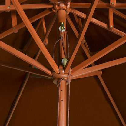Vidaxl Sombrilla De Dos Niveles Palo De Madera Terracota 270 Cm_4