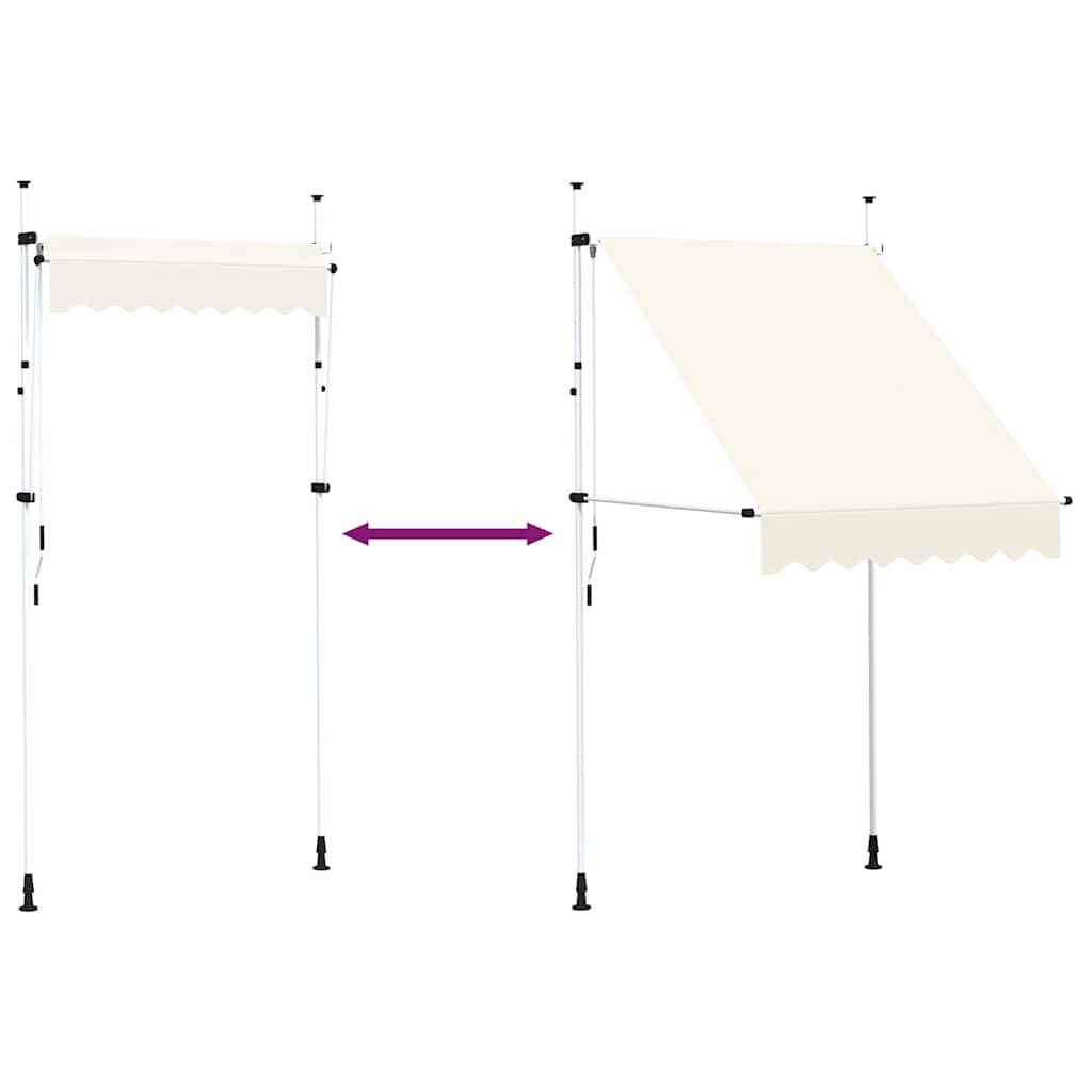 Toldo Retráctil De Operación Manual 150 Cm Crema_5