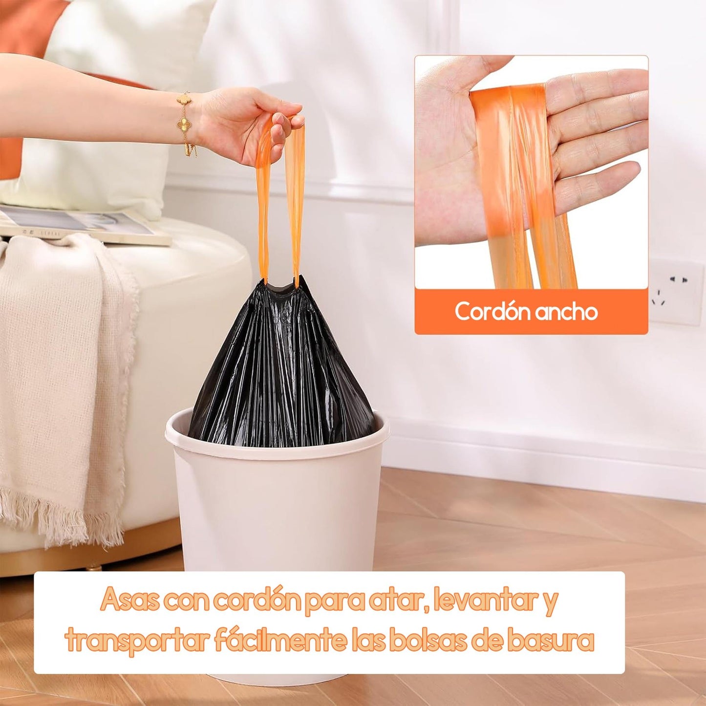 Joybos Bolsa De Basura En Rollo Con Cordón. 40x50 Cm._1