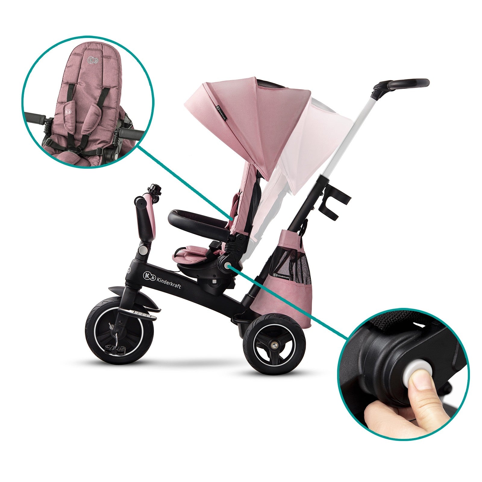 Triciclo Infantil Bidireccional Easytwist Mauvelous Pink_2