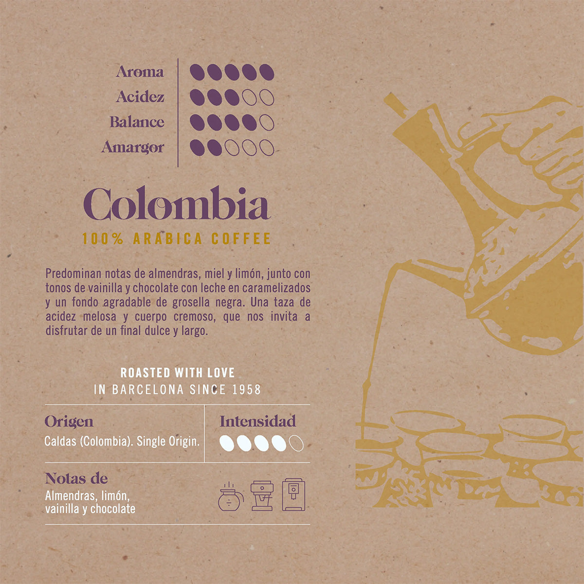 Café grano Atelier Colombia Novell 500 g