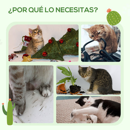Pawhut Árbol Rascador Para Gatos Con Forma De Cactus Altura 90 Cm Con Hamaca_5
