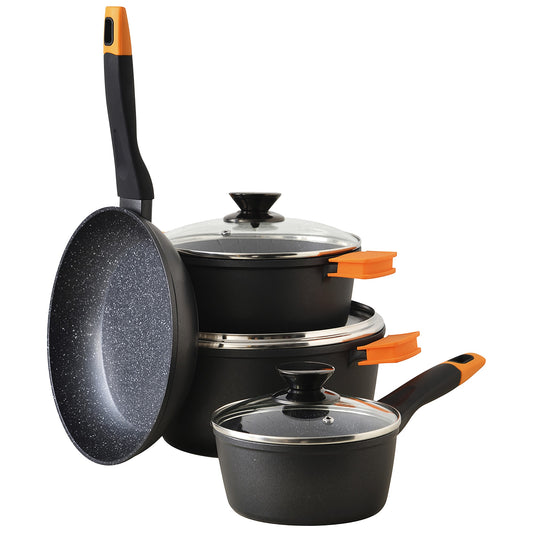 Set 7pc Batería De Cocina Aluminio Forjado Ind Energy Sg_0
