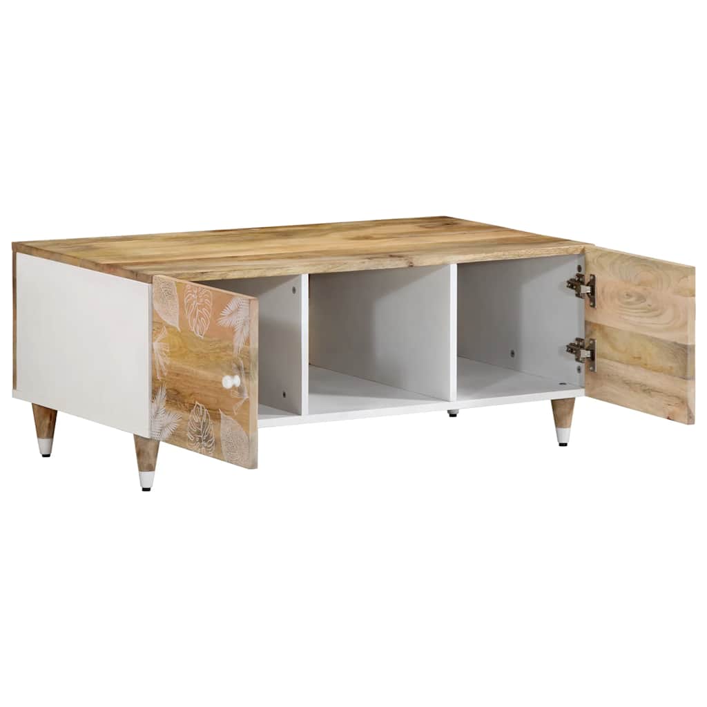 Mesa De Centro De Madera Maciza Mango 100x54x40 Cm_1