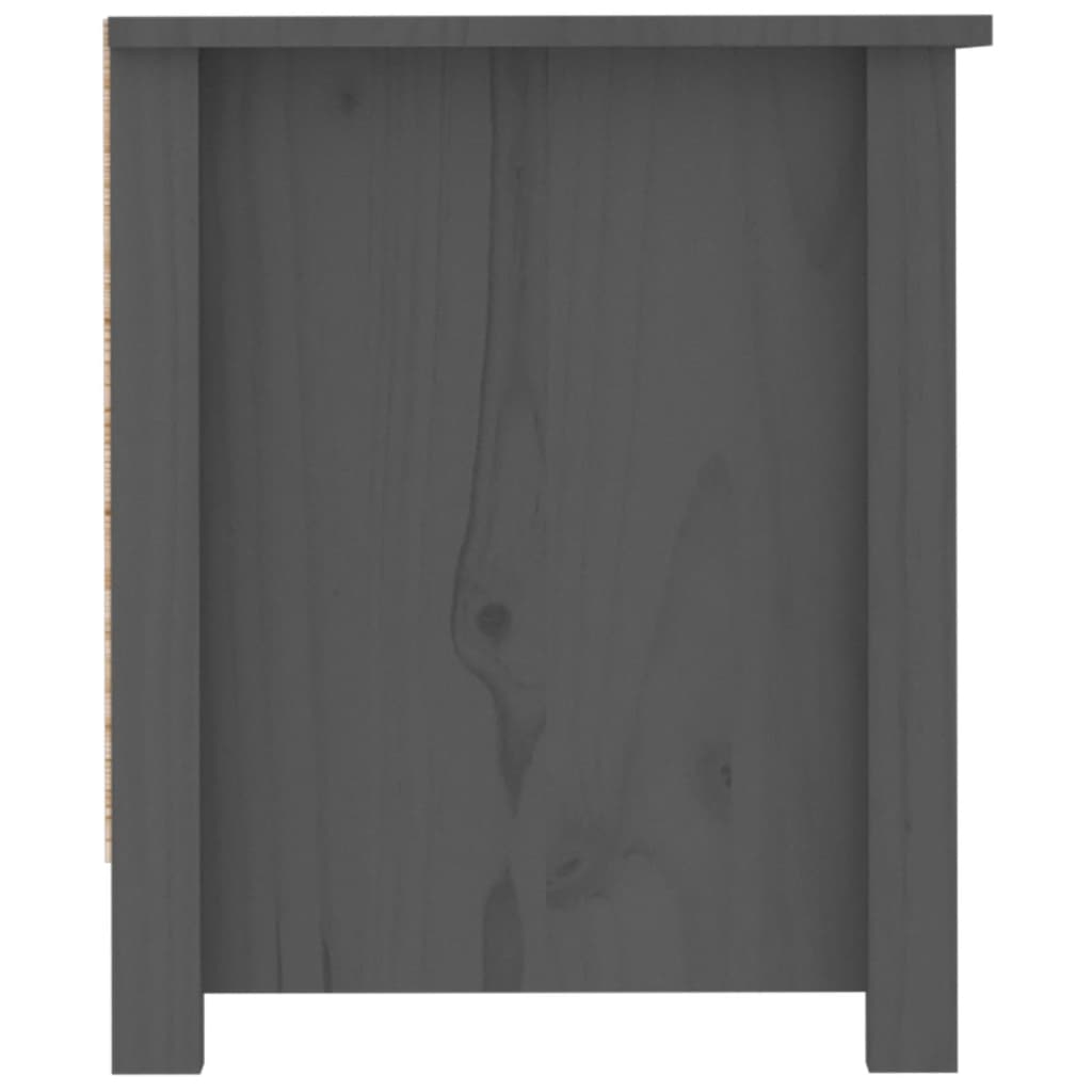Armario Zapatero De Madera Maciza De Pino Gris 110x38x45,5 Cm / Vetonek_2