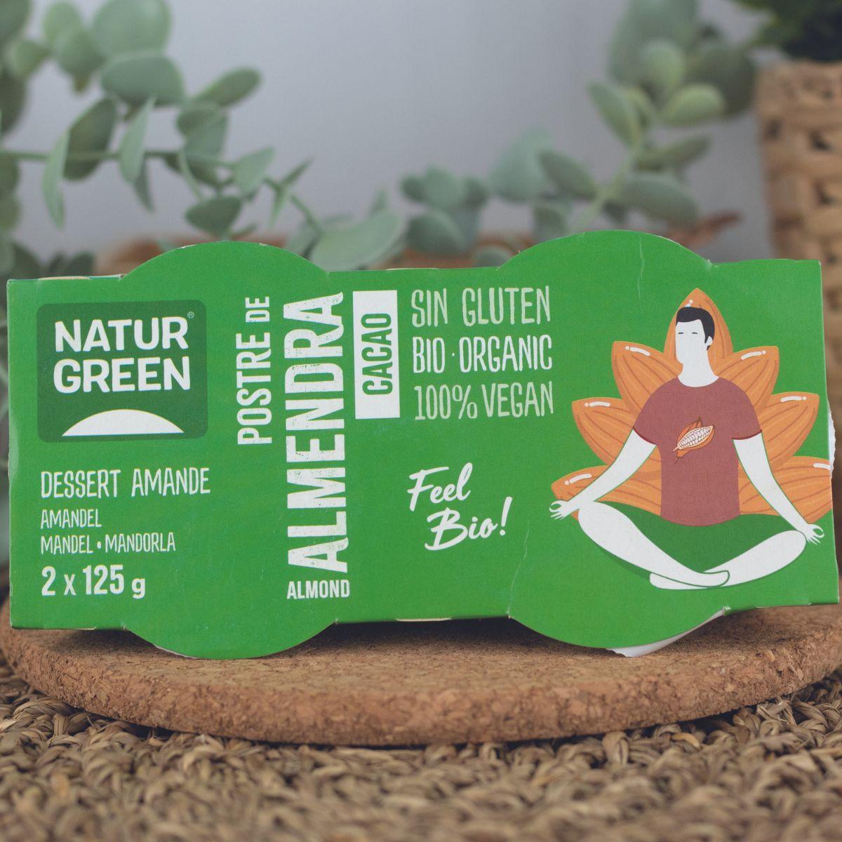 Postre de Almendras y Cacao NaturGreen,  2 x 125 g