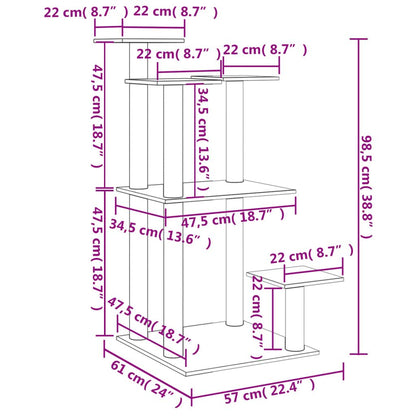 Vidaxl Postes Rascadores Para Gatos Con Plataformas Crema 98,5 Cm_2