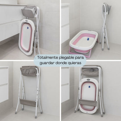 Bathby Bañera Plegable Para Bebé Con Soporte De Patas Antideslizantes (rosa)_4