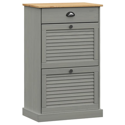Zapatero Vigo Madera Maciza De Pino Gris 60x35x96 Cm / Vetonek_4