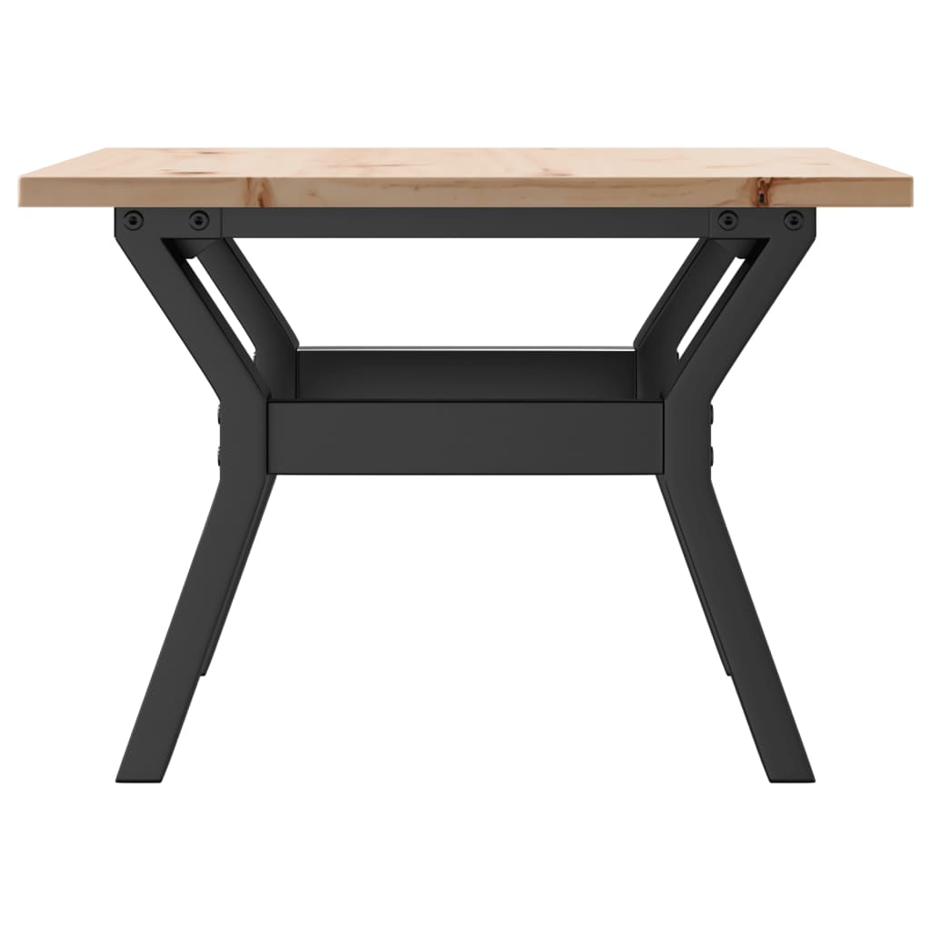 Mesa De Centro Marco Y Madera Maciza Pino Y Acero 50x50x35 Cm_3