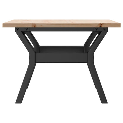 Mesa De Centro Marco Y Madera Maciza Pino Y Acero 50x50x35 Cm_3