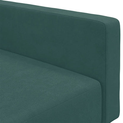Sofá Cama De 2 Plazas Con Taburete Terciopelo Verde Oscuro / Vetonek_3