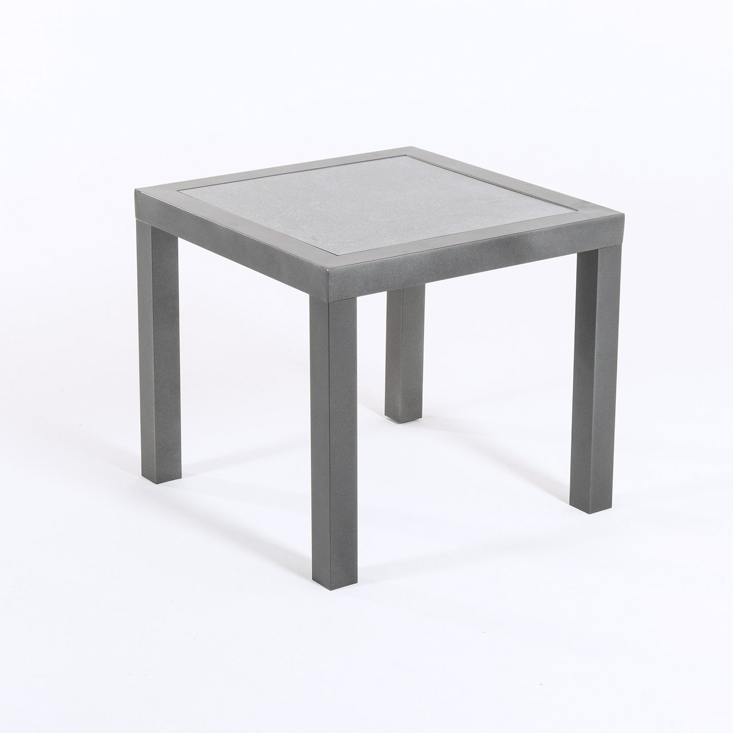 Mesa Auxiliar De Jardín, Tamaño: 50x50x45 Cm, Aluminio Reforzado Color Antracita, Tablero De Cristal Templado Estilo Cerámica_2