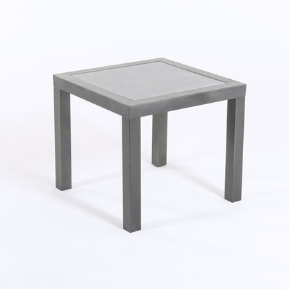 Mesa Auxiliar De Jardín, Tamaño: 50x50x45 Cm, Aluminio Reforzado Color Antracita, Tablero De Cristal Templado Estilo Cerámica_2
