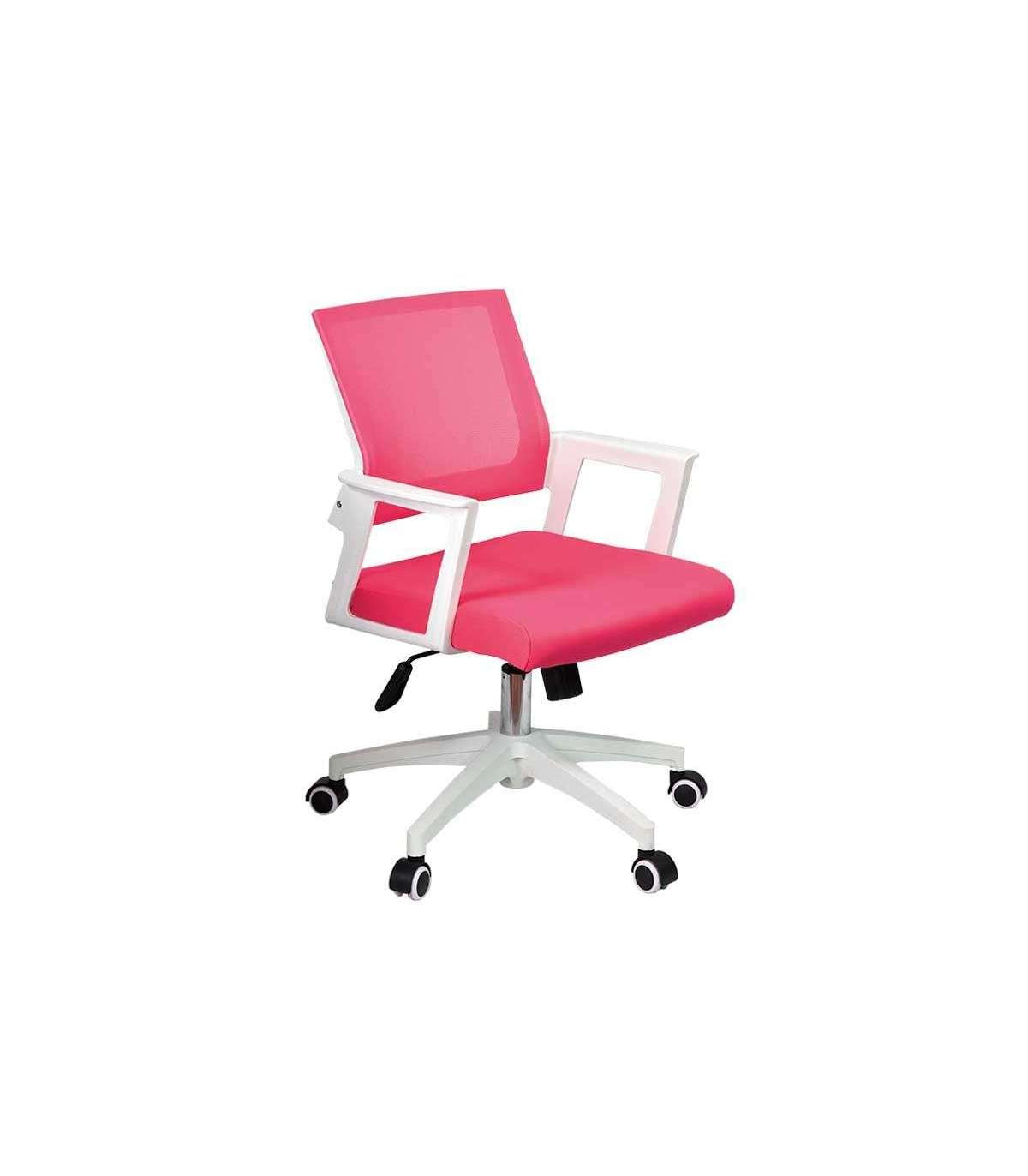 Silla Despacho Giratoria Elevable Rosa, 58cm(ancho) 83/93cm(altura) 64cm(fondo)._0