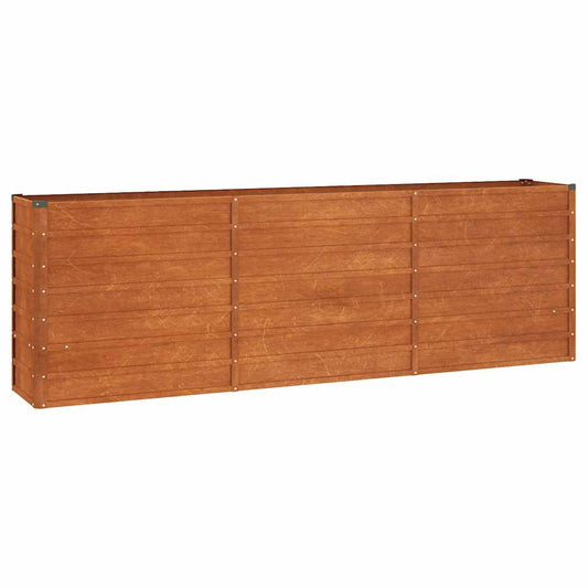 Arriate Oxidado De Acero Corten 240x40x77 Cm_0