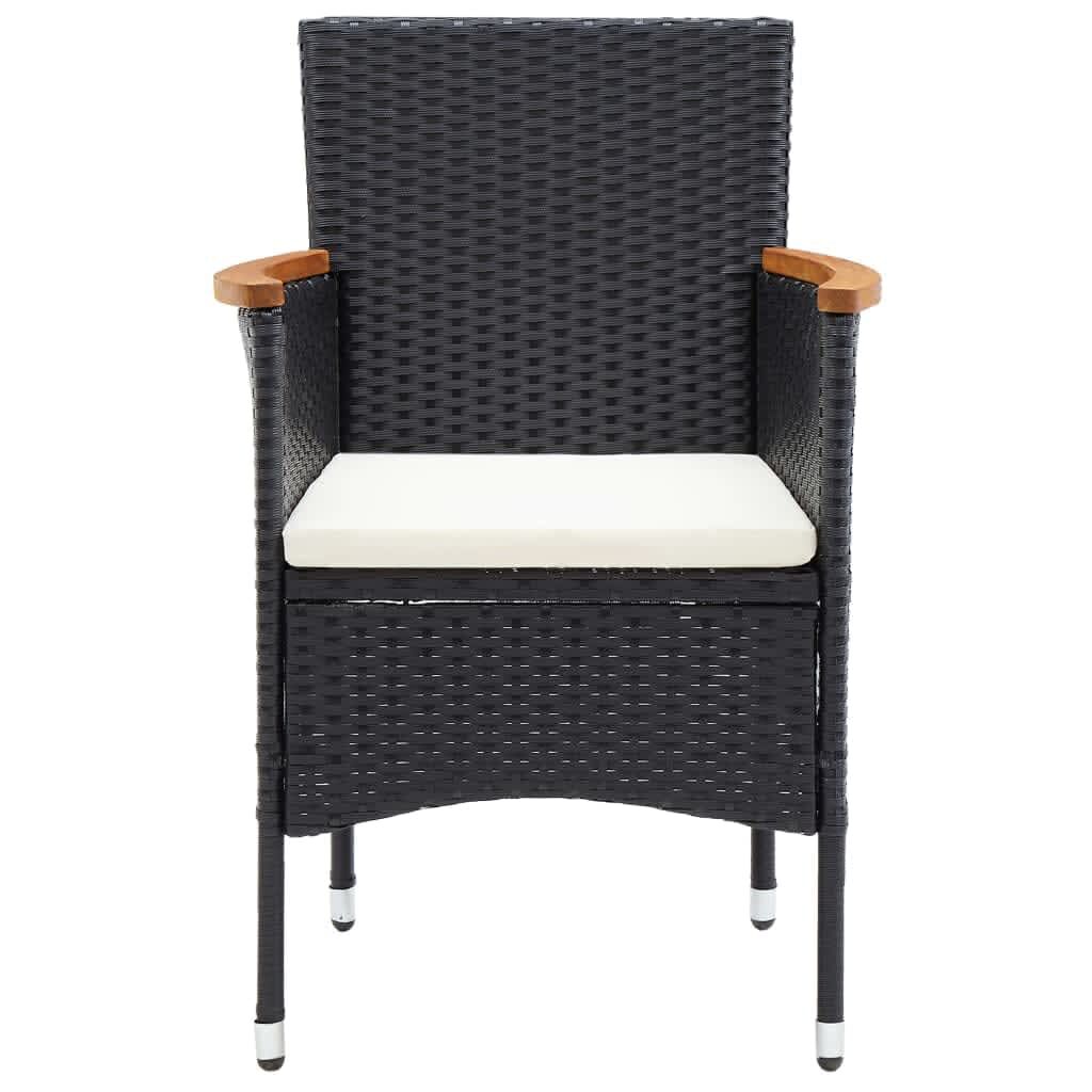 Vidaxl Set De Comedor De Jardín 7 Pzas Y Cojines Ratán Sintético Negro_4