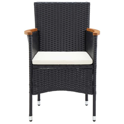 Vidaxl Set De Comedor De Jardín 7 Pzas Y Cojines Ratán Sintético Negro_4