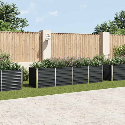 Arriate De Acero Galvanizado Gris Antracita 320x80x77 Cm_1