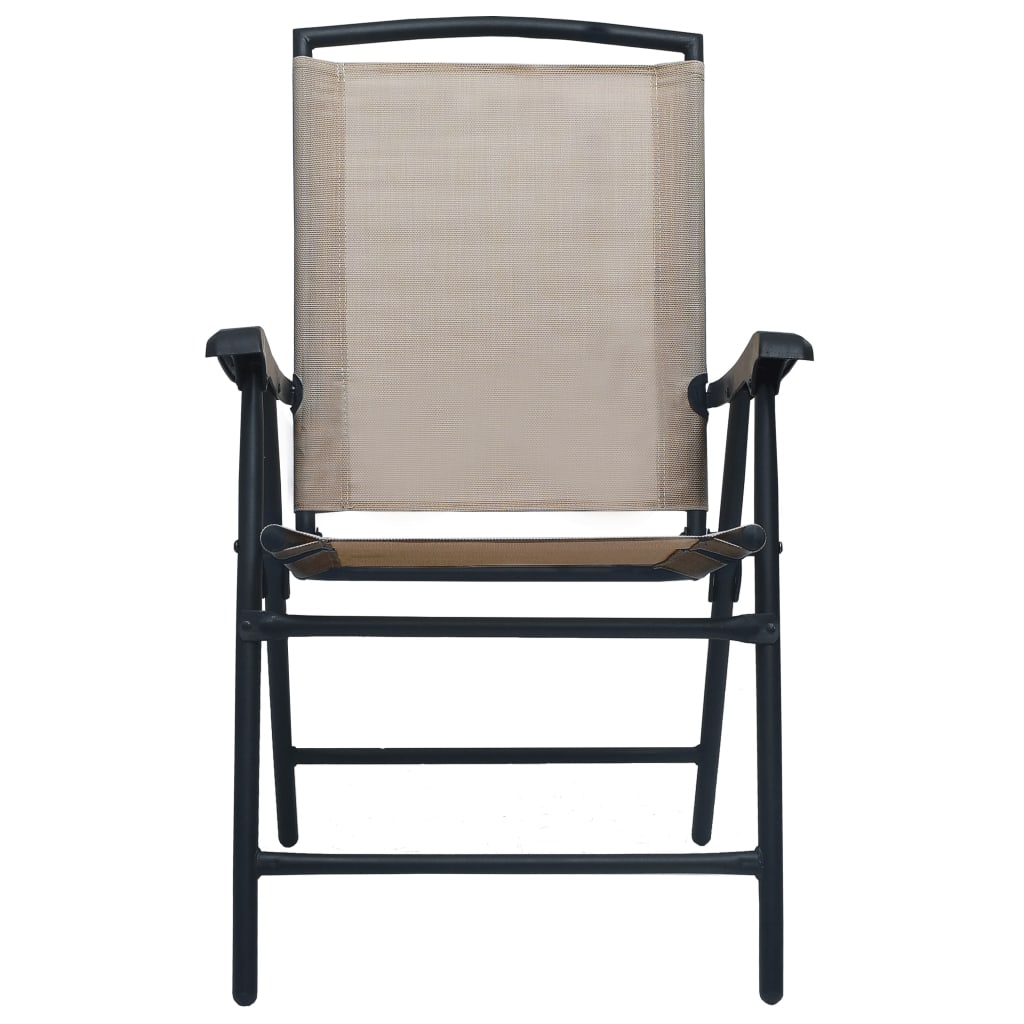 Vidaxl Sillas Plegables De Jardín 2 Unidades Textilene Gris Taupe_2