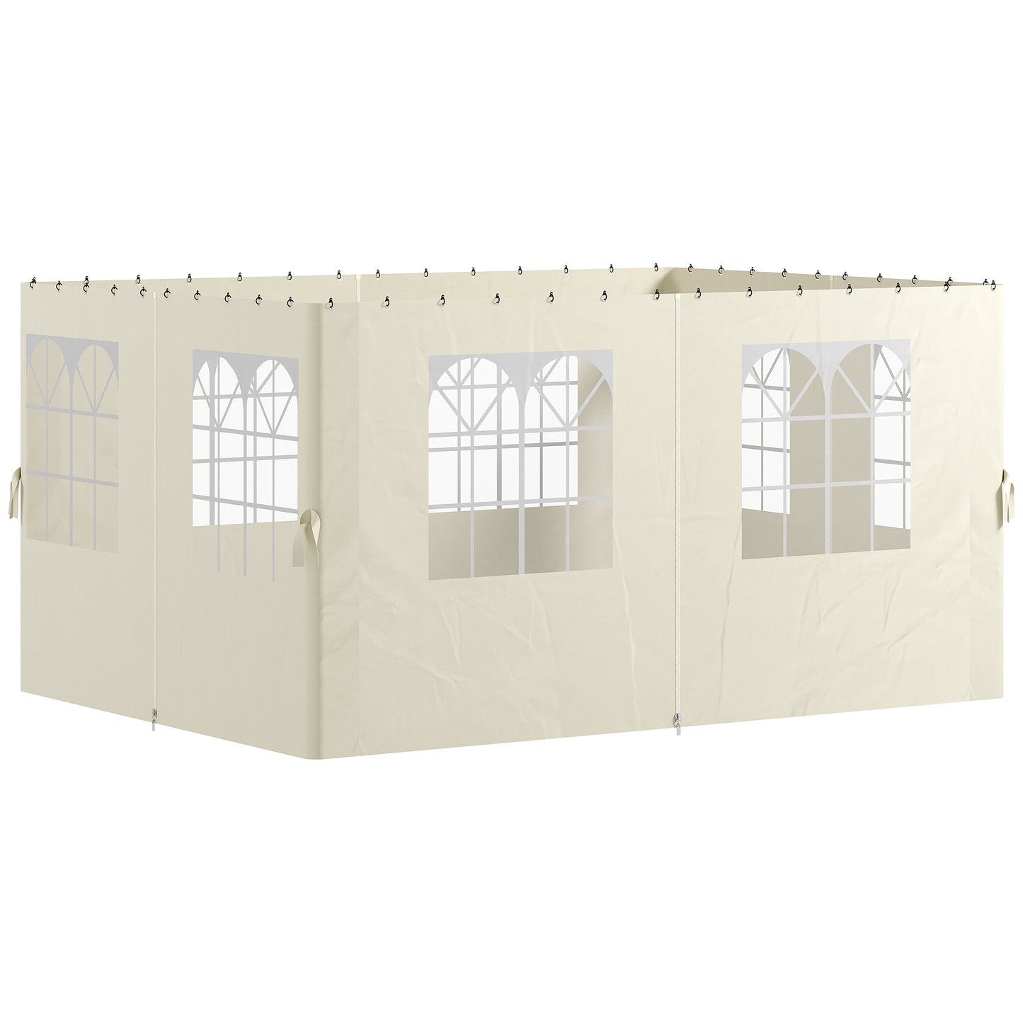 Outsunny 4 Paredes Laterales Para Cenador 3x4 M Con 8 Ventanas Crema_0