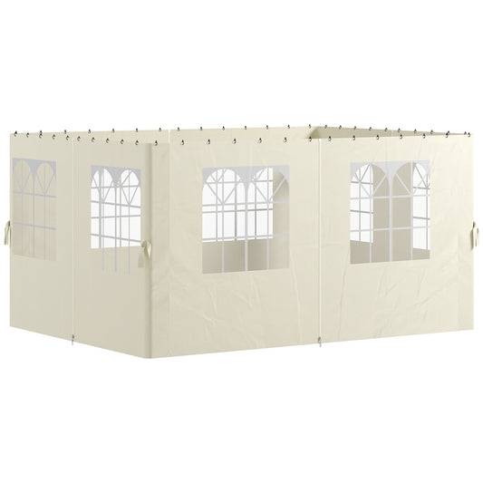 Outsunny 4 Paredes Laterales Para Cenador 3x4 M Con 8 Ventanas Crema_0