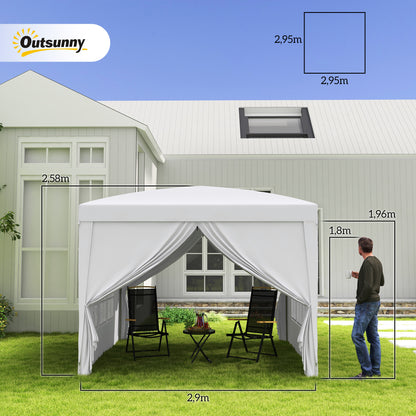 Outsunny Carpa Gazebo Con Paredes Desontables Ventanas Visibles Incluye Bolsa_2