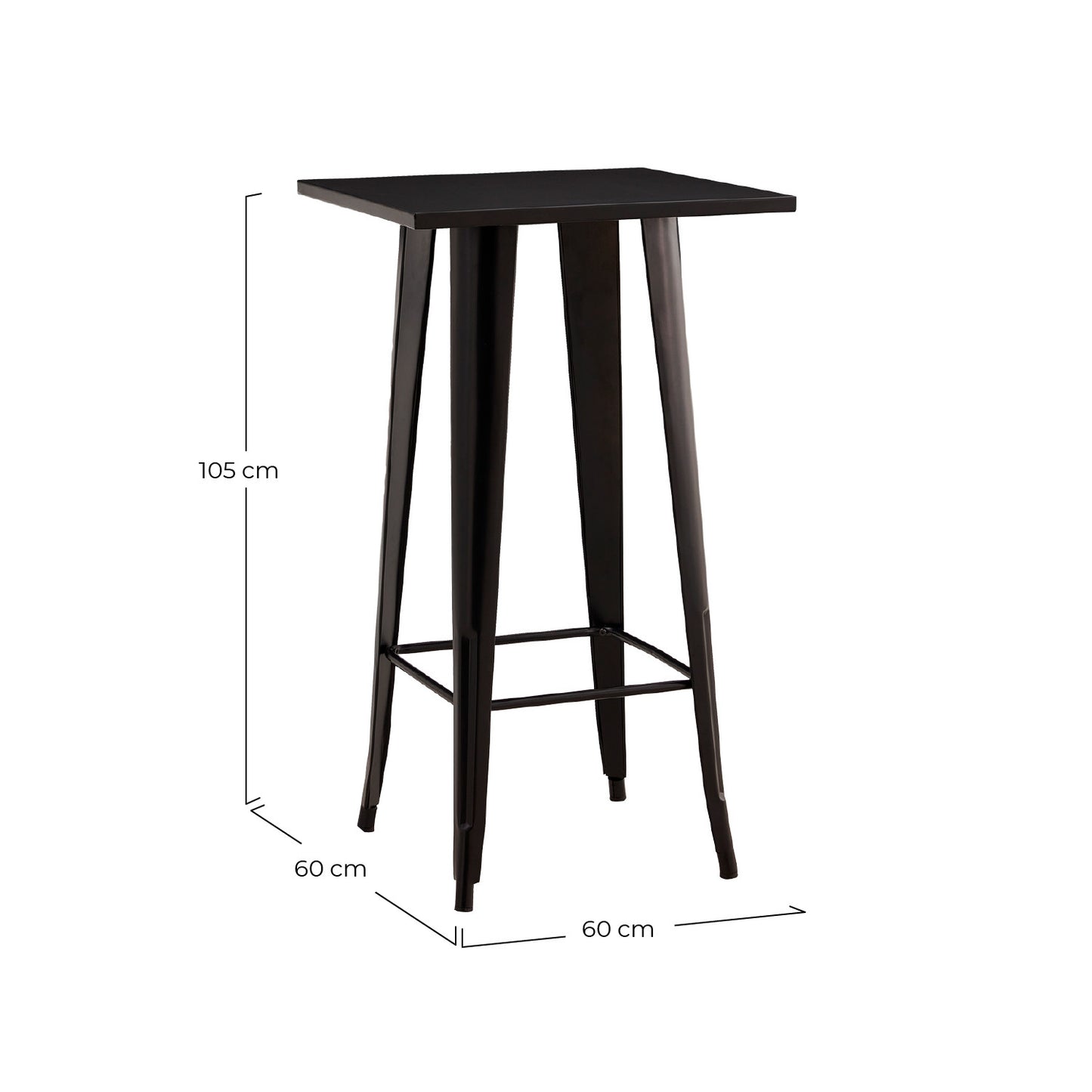 Mesa Auxiliar Alta Cuadrada Strong 60x60x105cm Thinia Home_2
