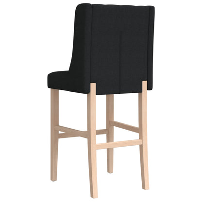 Taburetes Altos 2 Uds Madera Maciza De Caucho Y Tela_5