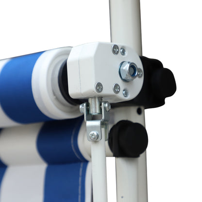 Outsunny Toldo En La Pared Regulable En Altura 197x250x200/300cm Azul Y Blanco_3