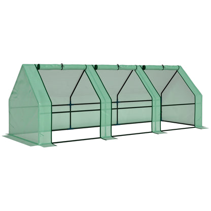 Invernadero De Jardín Con 3 Ventanas Outsunny 270x90x90 Cm Verde_0