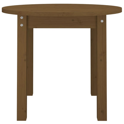 Mesa De Centro De Madera Maciza De Pino Marrón Miel Ø 55x45 Cm_3