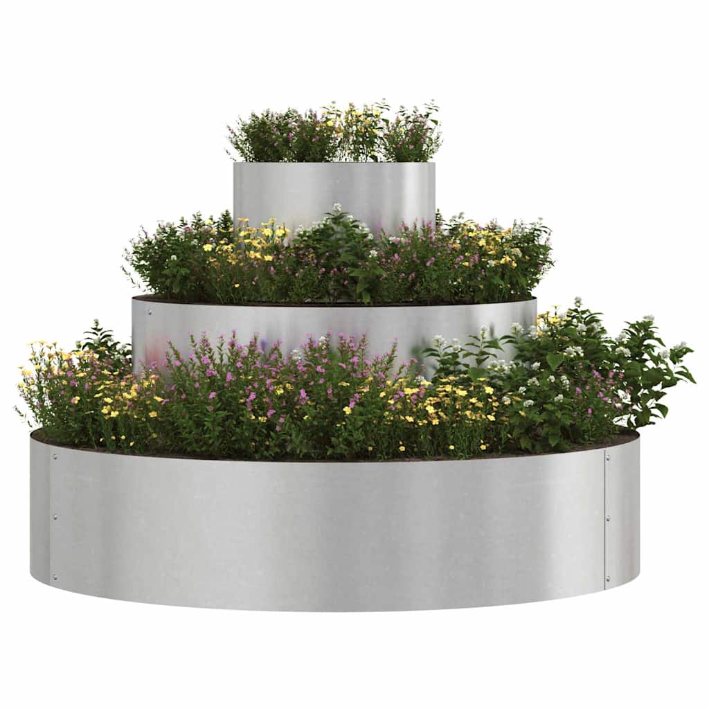 Maceta Para Jardín Plateado 90 X 90 X 20 Cm Acero Inoxidable_2