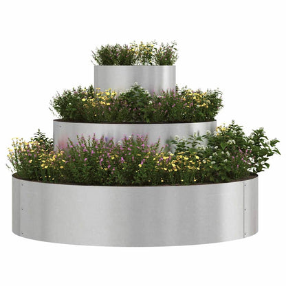 Maceta Para Jardín Plateado 90 X 90 X 20 Cm Acero Inoxidable_2